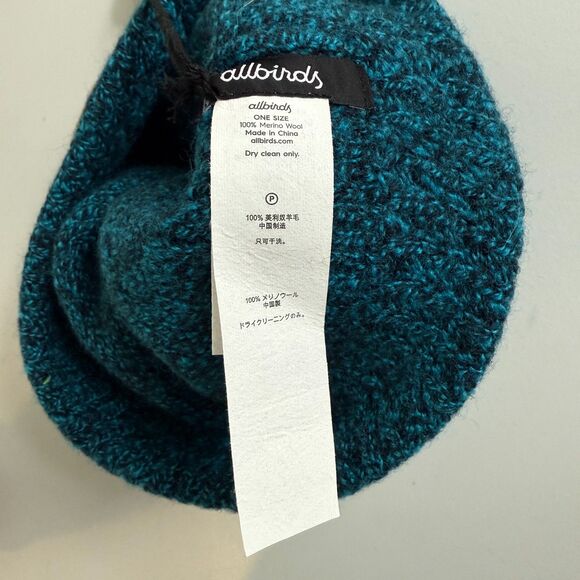 Allbirds Ragen Wool Beanie Hat Teal Marl One Size NWT New With Tags - Picture 4 of 10